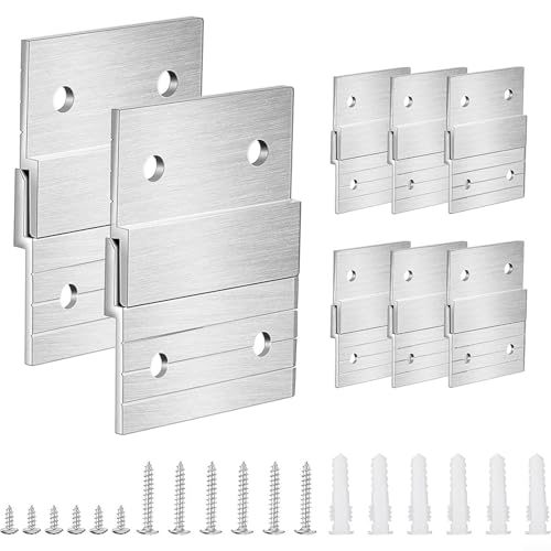 Zilimontt 5,1 cm robuste Bilderaufhänger mit Z-Stangen, 8 Paar Aluminium-Wandhalterungen für Spiegel, Kunstwerke, Paneele, Regale, Schränke, Wasserwaage von Zilimontt
