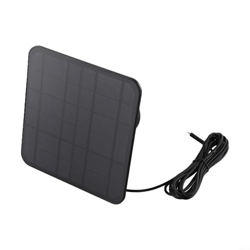 Zilimontt 5 W Solarmodul-Ladegerät, kompatibel mit Ring Video Türklingel 4/3/2/Batterie, Türklingel Plus, monokristallines Silikon, IP65 wasserdicht, Outdoor-Netzteil mit (schwarz) von Zilimontt