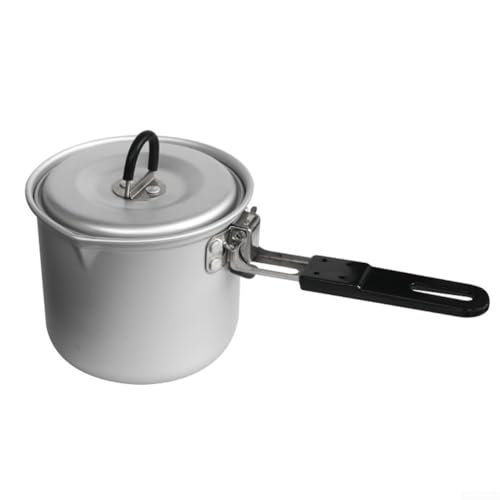 Zilimontt 770 ml Topf Camping Tasse Outdoor Leichtes Kochgeschirr Picknick Wandern Trinkgeschirr Tee Kaffee Becher Aluminiumlegierung mit Deckel & klappbarem Griff von Zilimontt
