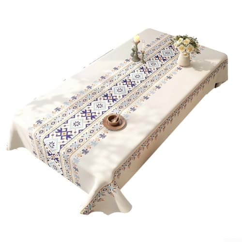 Zilimontt 81,3 x 121,9 cm wasserdichte PVC-Tischdecke für Esszimmer und besondere Anlässe, entworfen, um Tische vor verschütteten Flüssigkeiten mit einem eleganten Look zu schützen von Zilimontt