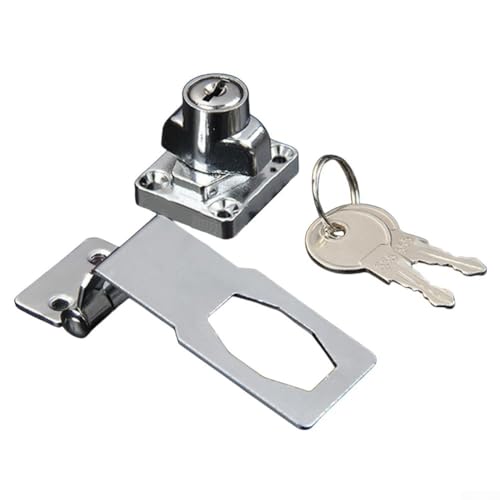 Zilimontt 90-Grad-Legierung Hasp Schloss mit Schlüssel für Schränke, Schubladen, Türen, Kleiderschränke, Schließfächer, Werkzeugkästen und Schuppen, integrierter Knauf-Verriegelungsmechanismus von Zilimontt