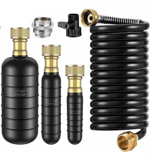 Zilimontt Abflussreinigungsblasen, 3-teilig, löst robuste Clogs für 2,5-15,2 cm Rohre, Hochdruck-Wasserstrahl für Waschbecken, Dusche, Küche, Pool, Abflüsse mit 300 cm Schlauch (schwarz) von Zilimontt