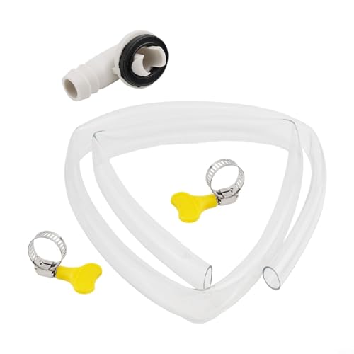 Zilimontt Ablaufschlauch-Set für Klimaanlagen mit Anschluss und Klemmen, 15 mm Durchmesser, auslaufsichere Gummidichtung, langlebiges 1,8 mm dickes ABS-Rohr für geteilte und Flügel-Wechselstromgeräte von Zilimontt