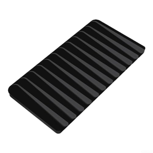 Zilimontt Abtropfmatte für Waschbecken, mit Silikon-Konstruktion mit selbstentleerendem Design, erhöhte Rillen zur Förderung der Luftzirkulation und Vermeidung von Wasserschäden auf Theken (schwarz) von Zilimontt