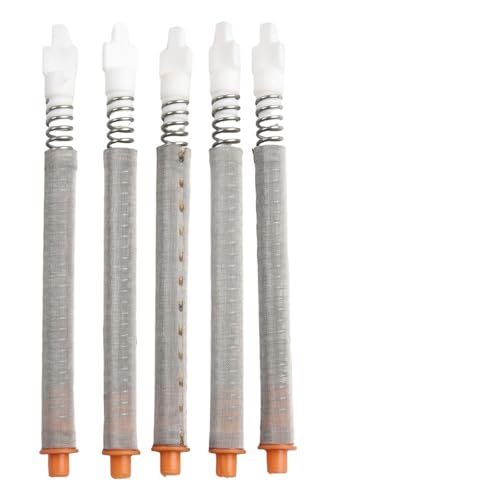 Zilimontt Airless-Farbsprühfilter, 60/100 Maschen, Edelstahl, SUS304-Netz mit verstärktem Kunststoffkern, 127 mm Länge, 11 mm Durchmesser, kompatibel mit SG10 (100 Mesh), 5 Stück von Zilimontt