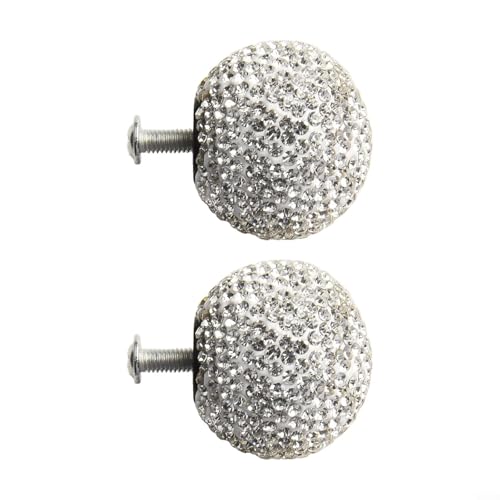 Zilimontt Anspruchsvolle Strass-Kugelgriffe für Kleiderschrank oder Schublade, 2 Stück (weiß) von Zilimontt