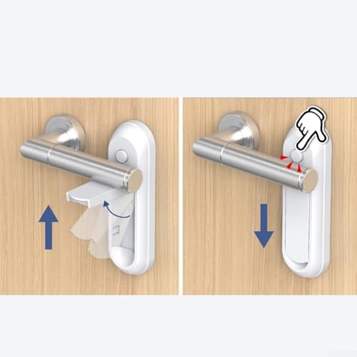 Zilimontt Anti-Offen-Türgriffschloss für erhöhte Sicherheit, multifunktionales Sicherheitsschloss für Heimwerker und Reisen, tragbares ABS + PC Schiebetür-Hardware (1 Stück) von Zilimontt