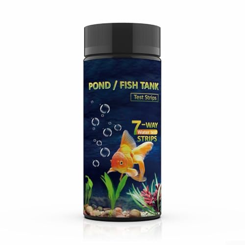 Zilimontt Aquarium-Wasserteststreifen, 7-in-1-Set für Süß- und Salzwasseraquarien, Teiche, Pools und Spas, leicht ablesbare Farbkarte für wöchentlichen pH-Wert, Nitrat, Nitrit von Zilimontt
