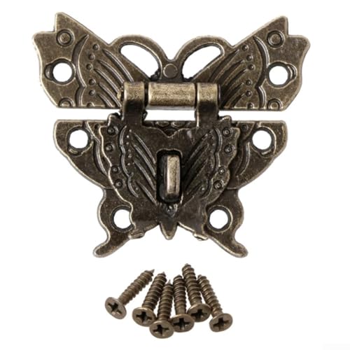Zilimontt Bronzefarbene Schmetterlings-Schnappverschluss für Schmuckschatullen oder Truhen aus Holz, Antik-Stil, Zinklegierung, Schrankschloss, Hardware für dekorative Aufbewahrungskoffer und Zilimontt Bronzefarbene Schmetterlings-Schnappverschluss für Schmuckschatullen oder Truhen aus Holz, Antik-Stil, Zinklegierung, Schrankschloss, Hardware für dekorative Aufbewahrungskoffer und von Zilimontt