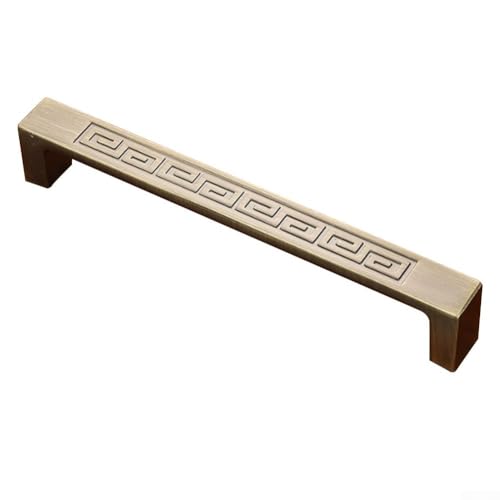 Zilimontt Bronzefarbener Schranktürgriff, Zinklegierung, Kleiderschrank-Schubladengriff mit chinesischem Siegelschnitz-Design, antiker Stil, Möbelknauf für Schrank, Kommode, Schrank, Zuhause (A-135 mm von Zilimontt