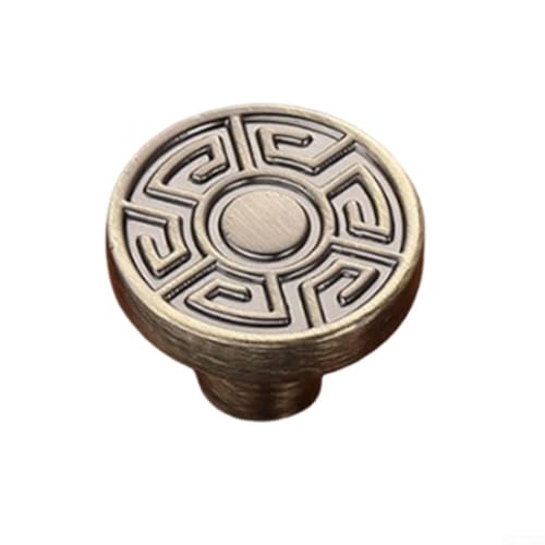 Zilimontt Bronzefarbener Schranktürgriff, Zinklegierung, Kleiderschrank-Schubladengriff mit chinesischem Siegelschnitz-Design, antiker Stil, Möbelknauf für Schrank, Kommode, Schrank, Zuhause (C-29 mm) von Zilimontt