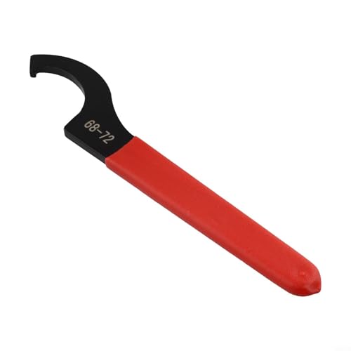 Zilimontt C-Hakenschlüssel für 38–42 mm Rundmutter, Karbonstahl, verstellbares Spannzangenfutter mit rotem rutschfestem Gummigriff, schwarze oxidierte Oberfläche für Werkzeugmaschinen (68–72 mm) von Zilimontt