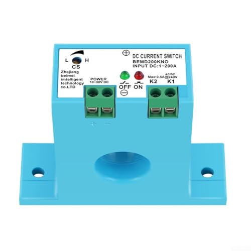 Zilimontt DC-Sensorschalter, normalerweise geöffneter Stromsensorschalter, verstellbar DC 1 ~ 200 A, Überlastschutz, Stromrelaisschalter, IP30 wasserdicht (NO) von Zilimontt