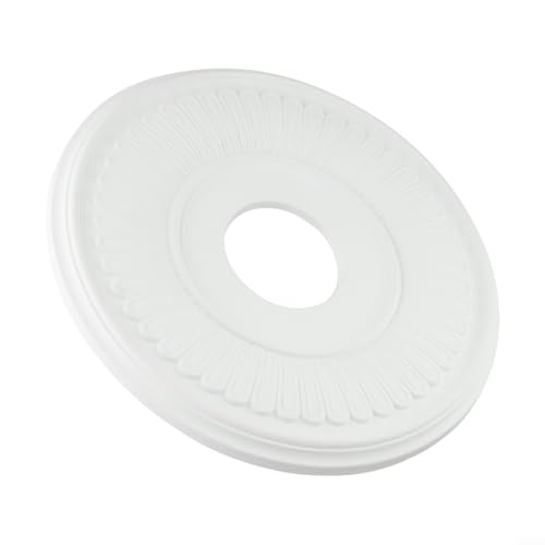 Zilimontt Dekorative Deckenmedaillon aus Polyurethan, 33 cm, runde Lampenfassung, Abdeckplatte für Deckenventilatoren oder Kronleuchter, wasserdicht und elegantes weißes Design für Zilimontt Dekorative Deckenmedaillon aus Polyurethan, 33 cm, runde Lampenfassung, Abdeckplatte für Deckenventilatoren oder Kronleuchter, wasserdicht und elegantes weißes Design für von Zilimontt