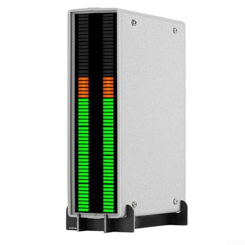 Zilimontt Digitaler RGB-Schallpegel-Messgerät, 56-Bit-LED-Musikspektrum-Analysator mit Mikrofon-Line-Eingang für Cinch-Ausgang für Audio-Pegelüberwachung von Zilimontt