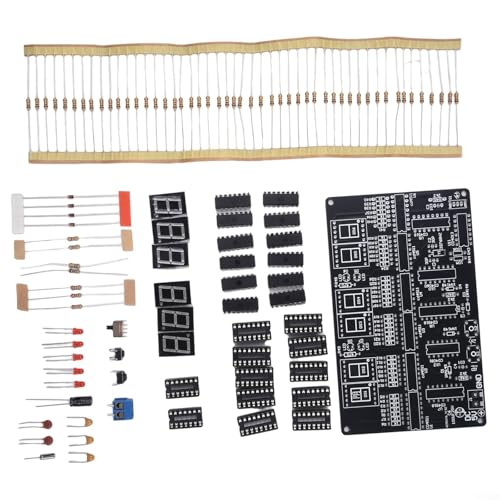 Zilimontt Digitales Schaltungsuhr-Set – DC 4,5–5,5 V 6-Bit Digitalschaltung-Uhr-Kit – Gleichspannung, digitale Schaltungsuhr, Lötset für Lehren, Training, Lötteile (Teile) von Zilimontt