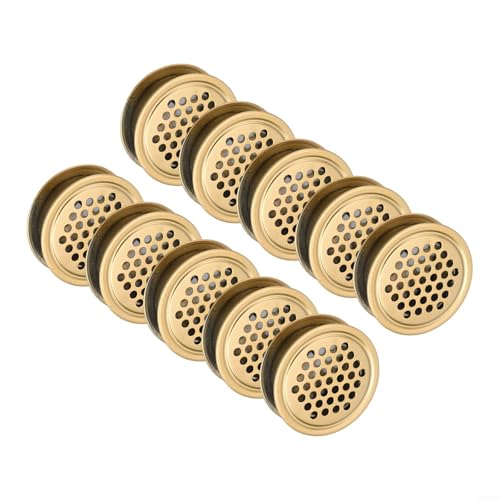 Zilimontt Doppelseitiges Lüftungsgitter für Kleiderschrank und Schuhschrank, Edelstahl, mit 35 mm Lamellen-Netzloch für effiziente Luftzirkulation und Staubschutz, dekorative Luft (10 Stück) von Zilimontt