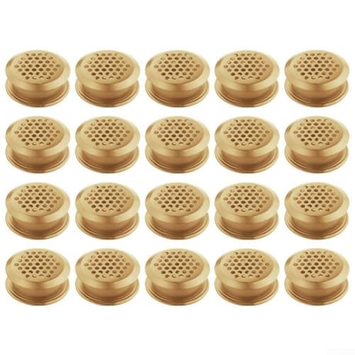 Zilimontt Doppelseitiges Lüftungsgitter für Kleiderschrank und Schuhschrank, Edelstahl, mit 35 mm Lamellen-Netzloch für effiziente Luftzirkulation und Staubschutz, dekorative Luft (20 Stück) von Zilimontt