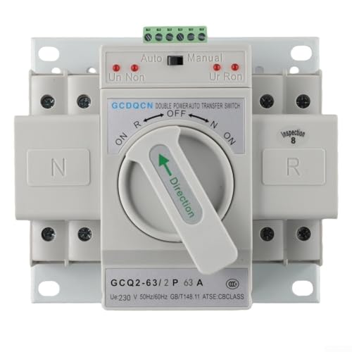 Zilimontt Doppelter automatischer Transferschalter, 2P 63 A einphasige Schaltanlage, Metallgehäuse, Tunnelverbindungsdesign, Kupferdrahtklemmen, kompakte Größe, weiß Zilimontt Doppelter automatischer Transferschalter, 2P 63 A einphasige Schaltanlage, Metallgehäuse, Tunnelverbindungsdesign, Kupferdrahtklemmen, kompakte Größe, weiß von Zilimontt