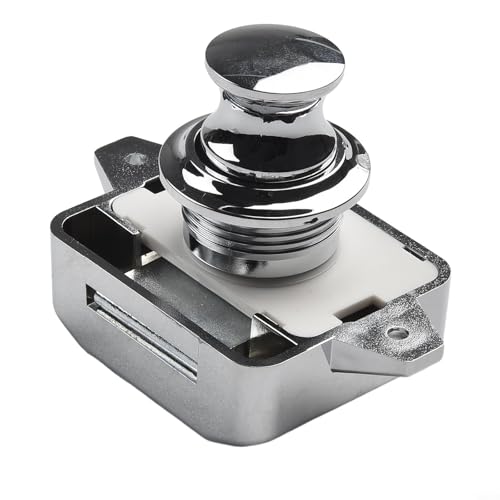 Zilimontt Druckknopf Schrankschloss Verriegelungsknopf für Schublade Schrank Schranktür, ABS und Zinklegierung Push Catch für Campervan Caravan Boot Yacht und Möbel, passend von Zilimontt