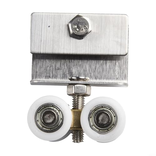Zilimontt Duschraum-Schiebetür-Rollen-Hardware mit Kupfer-Vierrad-Riemenscheibe für Badezimmer-Glastüren, verschleißfeste Nylonlager, glatt, geräuscharm von Zilimontt