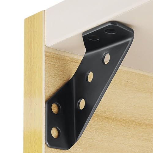 Zilimontt Eckwinkel aus Edelstahl, 90 Grad, 62 x 23 x 15 mm, schwarz, Winkelstreben für Möbelrahmen, Regale, Schränke, für Fenster, Bücherregale, 4 Stück oder 10 (4 Stück) von Zilimontt