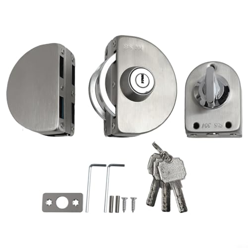 Zilimontt Edelstahl-Glastürschloss mit Push-Pull-Mechanismus und passendem Bodenriegel für 10-13 mm dicke Glastüren in Silberoptik Zilimontt Edelstahl-Glastürschloss mit Push-Pull-Mechanismus und passendem Bodenriegel für 10-13 mm dicke Glastüren in Silberoptik von Zilimontt