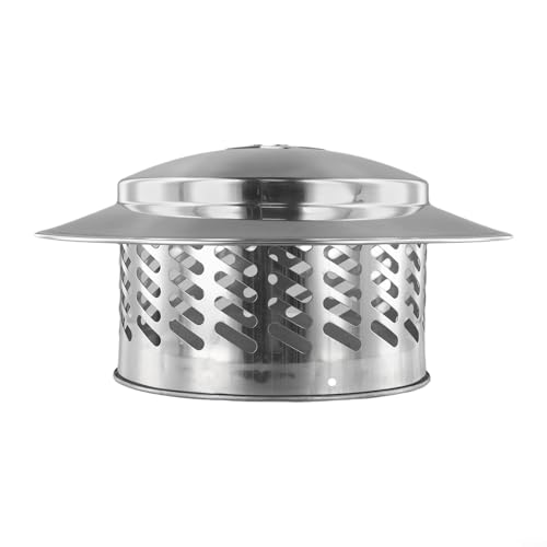 Zilimontt Edelstahl Schornstein Regenkappe Außenwand Lüftungsgitter Abdeckung Dach Rohr Haube Belüftungssystem Wetterschutz für Kaminrohr 80mm 110mm 160mm 200mm(80mm(3inch)) von Zilimontt
