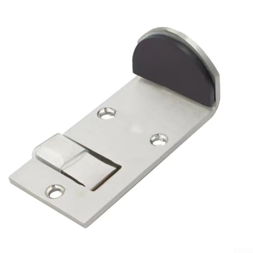 Zilimontt Edelstahl-Türstopper und Halter mit Knopfschloss für 5–35 mm Spalttüren, einfach zu installieren, Erdgeschossstopper für Zuhause, Büro, Restaurant, Silber (5 cm rechts) von Zilimontt