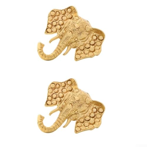 Zilimontt Eleganter Elefantenkopf-Türgriff aus Messing für Schrank und Kleiderschrank mit 2er-Pack Hardware-Set (A) von Zilimontt