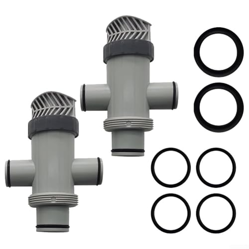 Zilimontt Ersatz-Schlauchadapter Typ B für Intex – 3,2 cm – 3,8 cm Schlauchadapter und Kolbenventile – für oberirdische Pool-Filterpumpe – Doppelschlauchventil (2 Sets) von Zilimontt