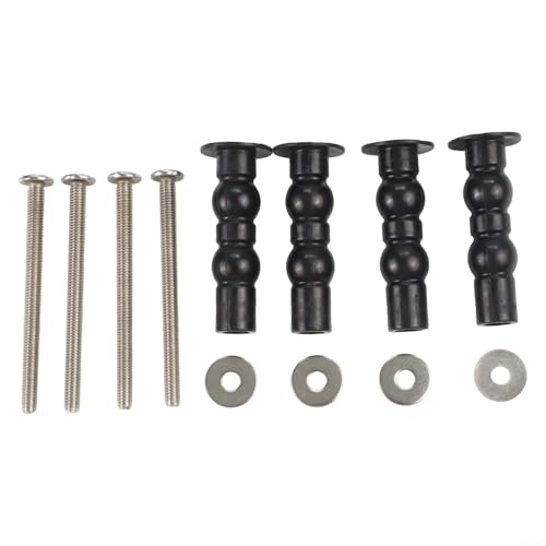 Zilimontt Ersatz-Set für WC-Sitz-Scharniere mit 2 dehnbaren Gummischrauben und Muttern, Edelstahl- und Gummi-Toilettensitz-Befestigungen, kompatibel mit den meisten Top Fix (4 Stück) von Zilimontt