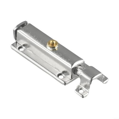 Zilimontt Federbelasteter Türriegel aus Edelstahl, selbstelastischer Schieberiegel mit automatischer Entfaltungs-Taste für Türen und kleine Schränke, rostfrei 201 Edelstahl (10,2 cm) von Zilimontt