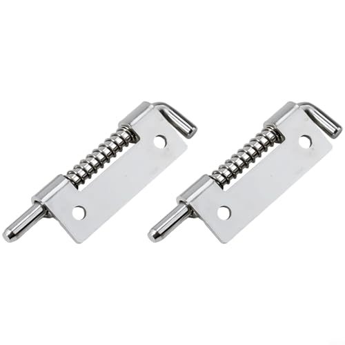 Zilimontt Federbelastetes Sicherheitsriegel-Set, 304 Edelstahl, robuste Tür- und Schrankbeschläge mit Scharnieren für Badezimmer, Schlafzimmer, Gartentore, Truhen, (L links) von Zilimontt