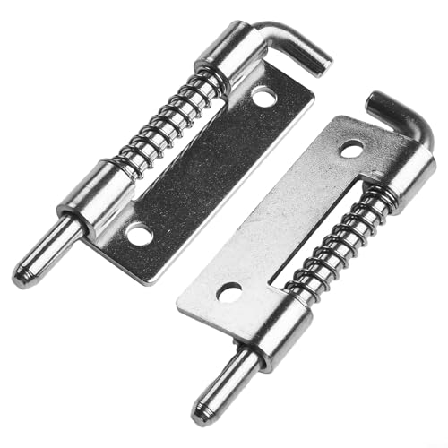 Zilimontt Federbelastetes Sicherheitsriegel-Set, 304 Edelstahl, robuste Tür- und Schrankbeschläge mit Scharnieren für Badezimmer, Schlafzimmer, Gartentore, Truhen, (L rechts), 2 Stück von Zilimontt