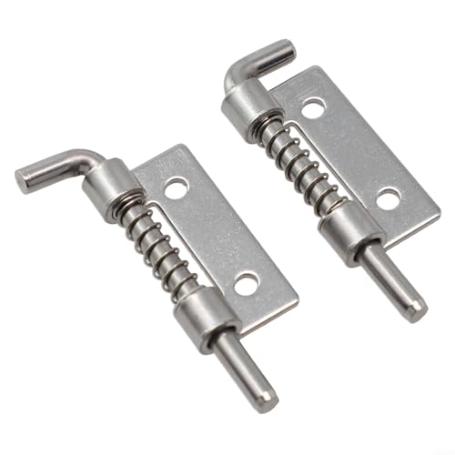 Zilimontt Federbelastetes Sicherheitsriegel-Set, 304 Edelstahl, robuste Tür- und Schrankbeschläge mit Scharnieren für Badezimmer, Schlafzimmer, Gartentore, Truhen, 2 Stück (S rechts) von Zilimontt