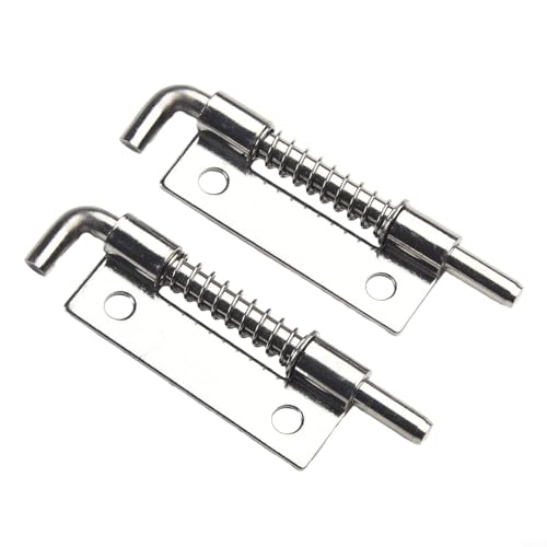 Zilimontt Federbelastetes Sicherheitsriegel-Set, 304 Edelstahl, robuste Tür- und Schrankbeschläge mit Scharnieren für Badezimmer, Schlafzimmer, Gartentore, Truhen (M links) von Zilimontt