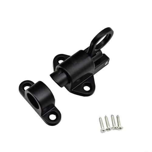 Zilimontt Federtürschloss, selbstschließender Riegel, automatisches Schiebetorschloss für Türen, Flügel, Schränke und Schubladen aus Aluminiumlegierung (schwarz) von Zilimontt