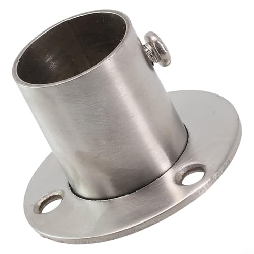 Zilimontt Gardinenstange und Schrankschienenhalterung aus Edelstahl mit rundem Flanschsockel für Stangen mit 19 mm, 22 mm, 25 mm, 32 mm Durchmesser, Wand-, Boden- oder Deckenmontage für (22 mm) von Zilimontt
