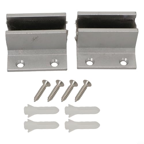 Zilimontt Glasschiebetür-Bodenführungsschiene mit Plüschfutter, verstellbares Schienensystem aus Aluminiumlegierung für 0-14 mm Glas, Geräuschreduzierung bis zu 80%, strapazierfähig 100 kg von Zilimontt