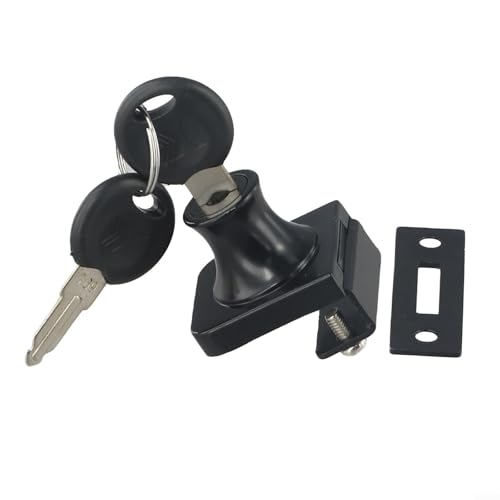 Zilimontt Glasschiebetürschloss aus Metall für Vitrinen und Vitrinen, Zinklegierung, schwarzes Finish, passend für 5–8 mm Glastüren, ohne Bohren (1#) von Zilimontt