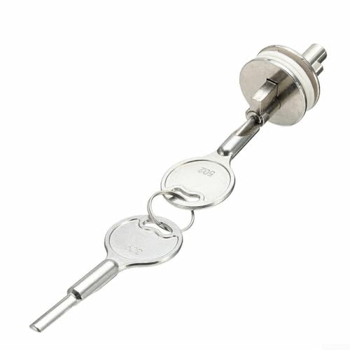 Zilimontt Glasschiebetürschloss mit Schlüsseln für Vitrinen, Zinklegierung, Chrom-Finish, 16 mm Kern, passend für 3–6 mm Glasstärke, sichere Vitrine, Theke, Abheftung und (1 Stück) von Zilimontt