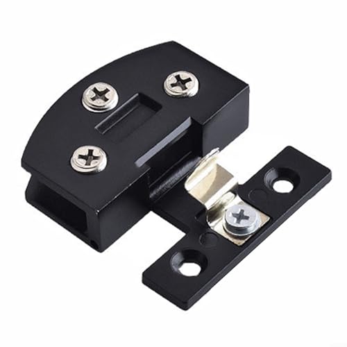 Zilimontt Glastürscharniere aus Zinklegierung für 6–8 mm dicke Schränke, Bücherregale, Vitrinen, mit wasserdichtem und explosionsgeschütztem Design, glänzend gebürstet oder schwarz (schwarz) von Zilimontt