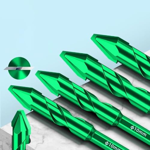 Zilimontt Hartmetall-Bohrer-Set, 6 mm und 8 mm, Exzenterstanz-Bits mit Sechskantgriff zum Bohren von Glas, Fliesen, Steinplatten, Trockenbau, Ziegeln, Holz, Aluminium und Blech (C) von Zilimontt