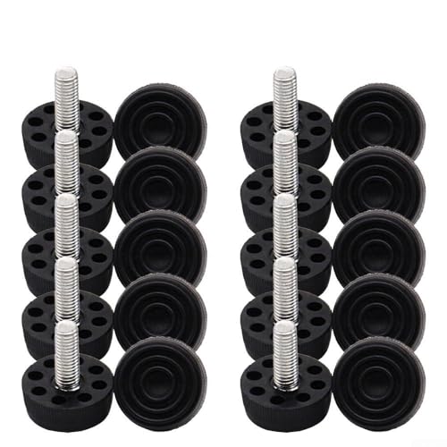 Zilimontt Höhenverstellbare Fußerhöhung, 10 Stück, Schraubsockel für Möbel, für Tische, Stühle, Hocker mit einfachem Gewinde (M8 x 30 x 20 mm) von Zilimontt