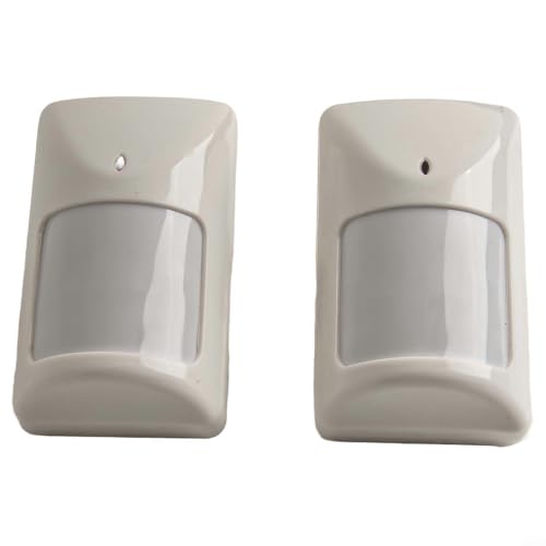 Zilimontt Infrarot-PIR-Bewegungsmelder mit Weitwinkelsonde und Halterung, haustiertoleranter kabelloser Sender für Sicherheit zu Hause, Wandmontage mit 12 m Erkennung (2 Stück) von Zilimontt