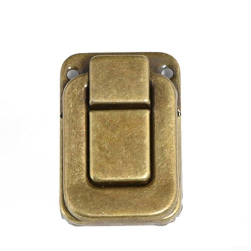 Zilimontt Iron Antik Hasp Lock Set mit 4 gebogenen Metallschnallen für Schmuckschatulle, Holzkoffer, Gepäck oder Koffer, dekorativ, Grün, Bronze, Silber, Gold (M, Gelbbronze) von Zilimontt