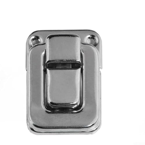 Zilimontt Iron Antik Hasp Lock Set mit 4 gebogenen Metallschnallen für Schmuckschatulle, Holzkoffer, Gepäck oder Koffer, dekorativ, Grün, Bronze, Silber, Gold (M-Silber) von Zilimontt