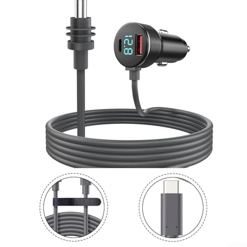 Zilimontt Kfz-Ladekabel-Adapter, 12 V-24 V, mit QC/PD-Schnellladung und digitalem Voltmeter, 2 für 3 m DC-Ausgang, Verlängerungskabel, kompatibel mit Mini und (2 m) von Zilimontt