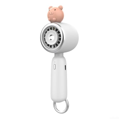 Zilimontt Kompakter Ventilator mit doppelter Funktionalität, Handheld-Design für Befeuchtung und Kühlung mit langer Akkulaufzeit (weiß) von Zilimontt